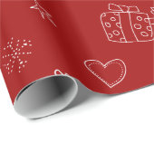 Festive Red-kerstinpakpapier Cadeaupapier (Rol Hoek)