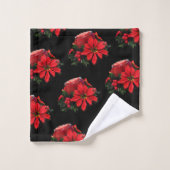 Festive Red-kerstkaars, Holly en Poinsettia Bad Handdoek (Wasdoekje)