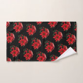 Festive Red-kerstkaars, Holly en Poinsettia Bad Handdoek (Handdoek)