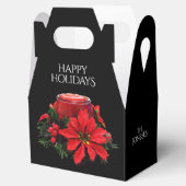Festive Red-kerstkaars, Holly en Poinsettia Bedankdoosjes (Geopend)
