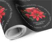 Festive Red-kerstkaars, Holly en Poinsettia Cadeaupapier (Rol Hoek)