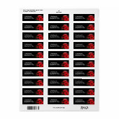 Festive Red-kerstkaars, Holly en Poinsettia Etiket (Full Sheet)