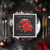 Festive Red-kerstkaars, Holly en Poinsettia Servetten