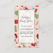 Festive Red Kerstkoekje Illustratiepatroon Afsprakenkaartje (Achterkant)