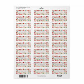 Festive Red Kerstkoekje Illustratiepatroon Etiket (Full Sheet)