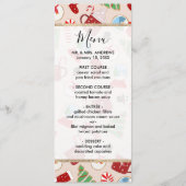 Festive Red Kerstkoekje Illustratiepatroon Menu (Voorkant)