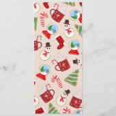 Festive Red Kerstkoekje Illustratiepatroon Menu (Achterkant)