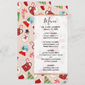 Festive Red Kerstkoekje Illustratiepatroon Menu (Voorkant / Achterkant)