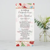 Festive Red Kerstkoekje Illustratiepatroon Programmakaart (Staand voorkant)