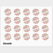 Festive Red Kerstkoekje Illustratiepatroon Ronde Sticker (Vel)