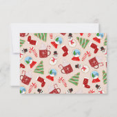 Festive Red Kerstkoekje Illustratiepatroon Save The Date (Achterkant)