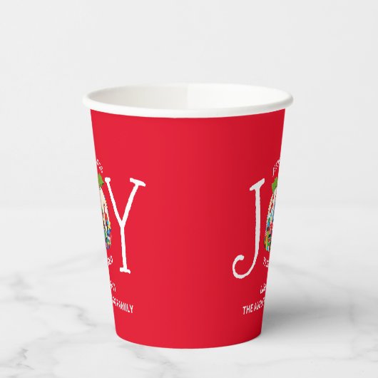 Festive Red Kerstmis GEEFT DE WERELD AAN Papieren Bekers (Links)