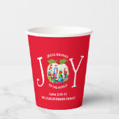 Festive Red Kerstmis GEEFT DE WERELD AAN Papieren Bekers (Voorkant)