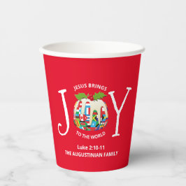 Festive Red Kerstmis GEEFT DE WERELD AAN Papieren Bekers