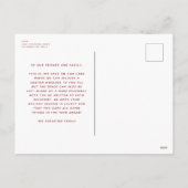 Festive Red Kerstmis plaatje één foto Feestdagenkaart (Achterkant)