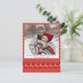 Festive Red Kerstmis Ugly Sweater Nordic Reindeer Feestdagenkaart (Staand voorkant)