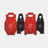 Festive Red Love, Peace and Joy with Snowflakes Bedankdoosjes (Uitgevouwen)