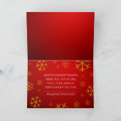 Festive Red Love, Peace and Joy with Snowflakes Feestdagen Kaart (Binnen)