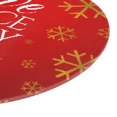 Festive Red Love, Peace and Joy with Snowflakes Snijplank (Hoek)