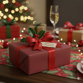 Festive Red Magic Christmas Gift Wrap Joy Cadeaupapier