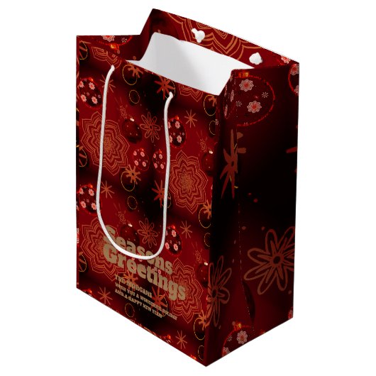 Festive Red Medium Cadeauzakje (Voorkant Gekanteld)