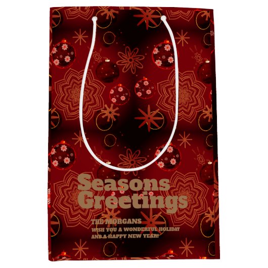 Festive Red Medium Cadeauzakje (Voorkant)