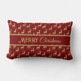 Festive Red Merry Christmas Deer Decorative Pillow Kussen