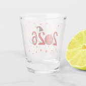 Festive Red Merry Christmas New Year 2026 Shot Glas (Achterkant)