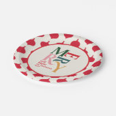 Festive red  merry chritsmas party papieren bordje (Gekanteld)