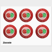 Festive Red Merry-kerstenvelop Ronde Sticker (Vel)