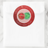 Festive Red Merry-kerstenvelop Ronde Sticker (Tas)