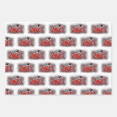 Festive Red Merry Kerstmis 2023 Inpakpapier Vel (Voorkant 3)