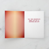 Festive Red Metallic Snowflake Feestdagen Kaart (Binnen)