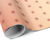 Festive Red Metallic Snowflake Patroon Kerstmis Cadeaupapier (Rol Hoek)