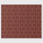 Festive Red Modern Art Deco Gold Pattern 110 Cadeaupapier (Vlak)