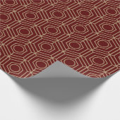 Festive Red Modern Art Deco Gold Pattern 110 Cadeaupapier (Hoek)