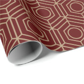 Festive Red Modern Art Deco Gold Pattern 110 Cadeaupapier (Rol Hoek)