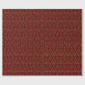 Festive Red Modern Art Deco Gold Pattern 112 Cadeaupapier (Vlak)