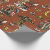 Festive Red Mushrooms Cottcore Merry kerst Cadeaupapier (Hoek)