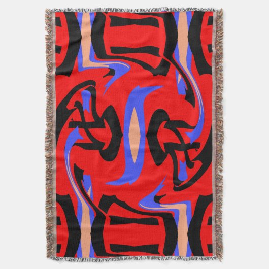 Festive Red Native Indian and Japans Art Blend Deken (Voorkant Verticaal)