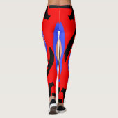 Festive Red Native Indian and Japans Art Blend Leggings (Achterkant)
