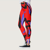 Festive Red Native Indian and Japans Art Blend Leggings (Links)