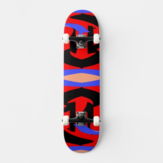 Festive Red Native Indian and Japans Art Blend Skateboard (Voorkant)