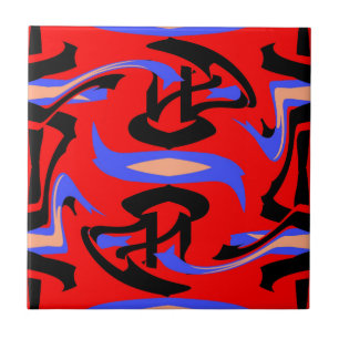 Festive Red Native Indian and Japans Art Blend Tegeltje