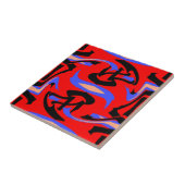 Festive Red Native Indian and Japans Art Blend Tegeltje (Zijkant)