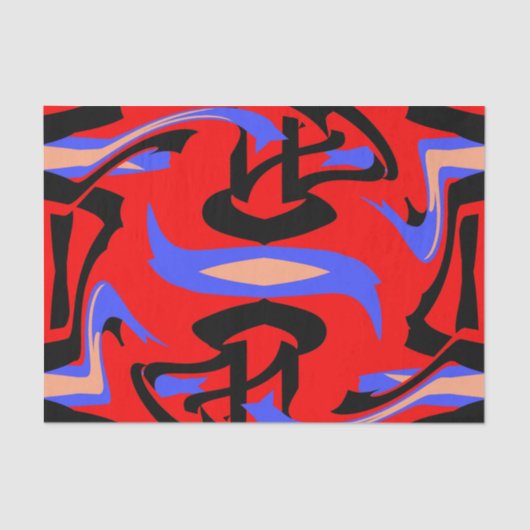 Festive Red Native Indian and Japans Art Blend Tissuepapier (Voorkant)