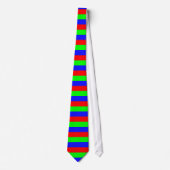 Festive Red, Neon Green en Blue Thick Stripes Stro Stropdas (Voorkant)