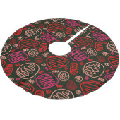 Festive Red One Line Artistic Testing Pattern Kerstboom Rok (Gekanteld)