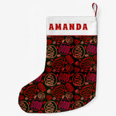 Festive Red One Line Artistic Testing Pattern Name Kleine Kerstsok (Achterkant)