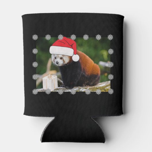 Festive Red Panda Christmas Blikjeskoeler (Achterkant)